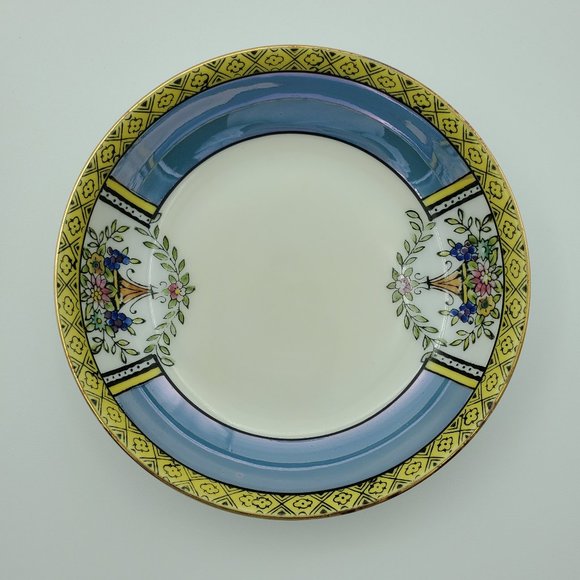 Noritake N3089 Dessert Fruit Berry Bowls Flowers in Urn Yellow Edge M Stamp - Picture 3 of 7